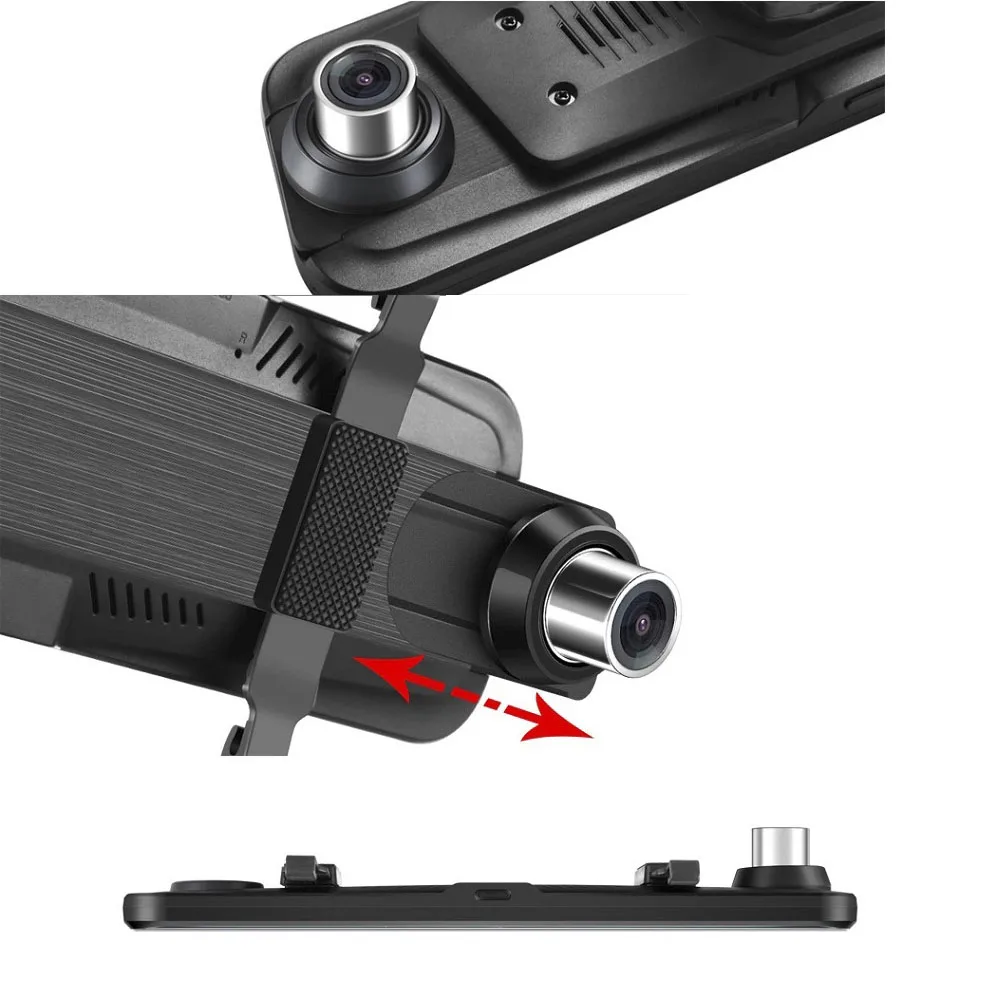 toguard dash cam dual camera 9.66inch mirror rear view camera