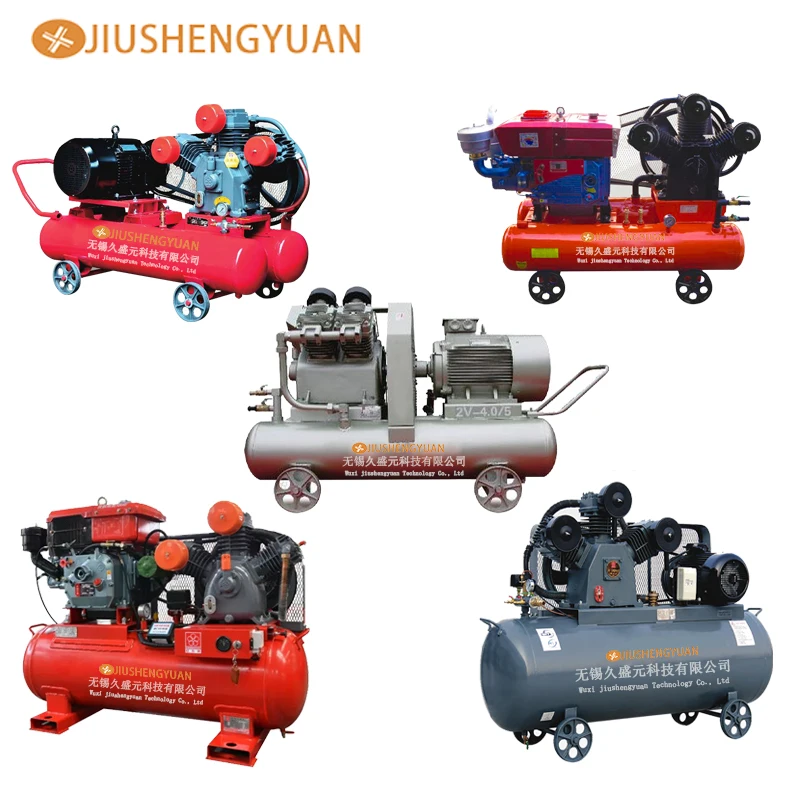 Jiushengyuan air-compressor best sale brand 20hp 15kw heavy duty diesel engine piston air compressor for mining