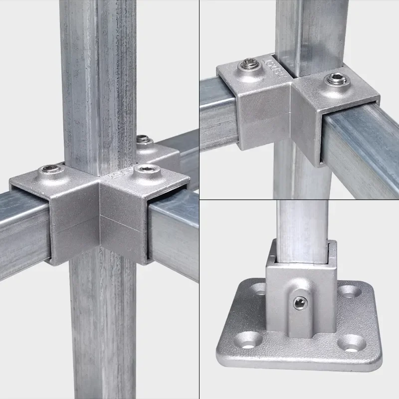 Aluminum alloy Cross Quick Connectors Guardrail Cast Aluminum Structural Fittings Handrail Pipe Clamps