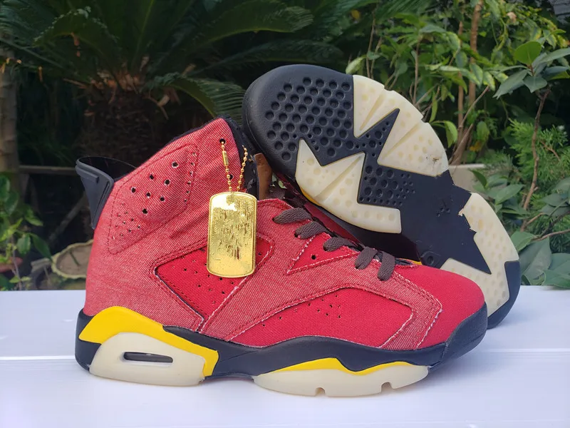 2022 New J 6 Retro Denim Air Cushion Sports Sneakers Low GG Sun Blush Anti-skid Couple Breathable Basket Boots
