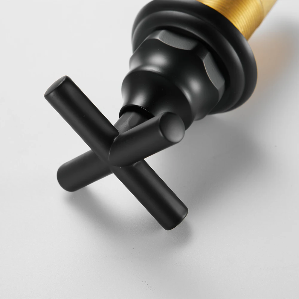 Sanitary ware 3 holes faucets deck mount matte black mixer tap bathroom basin faucet