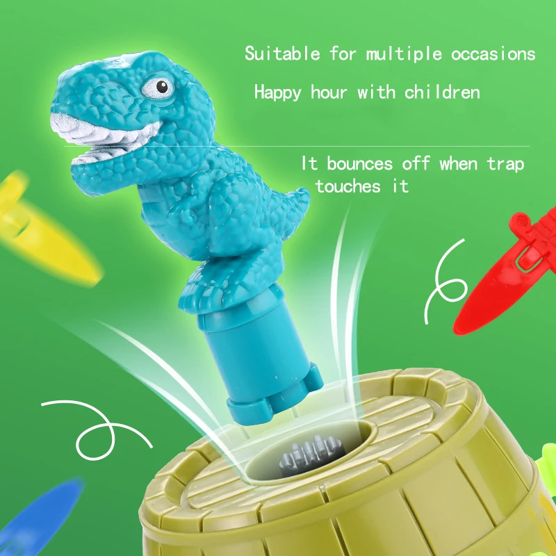 Kids fun scare funny pirate dinosaur bucket sword bucket family interactive muti-functional game stunt toy for boys or girls