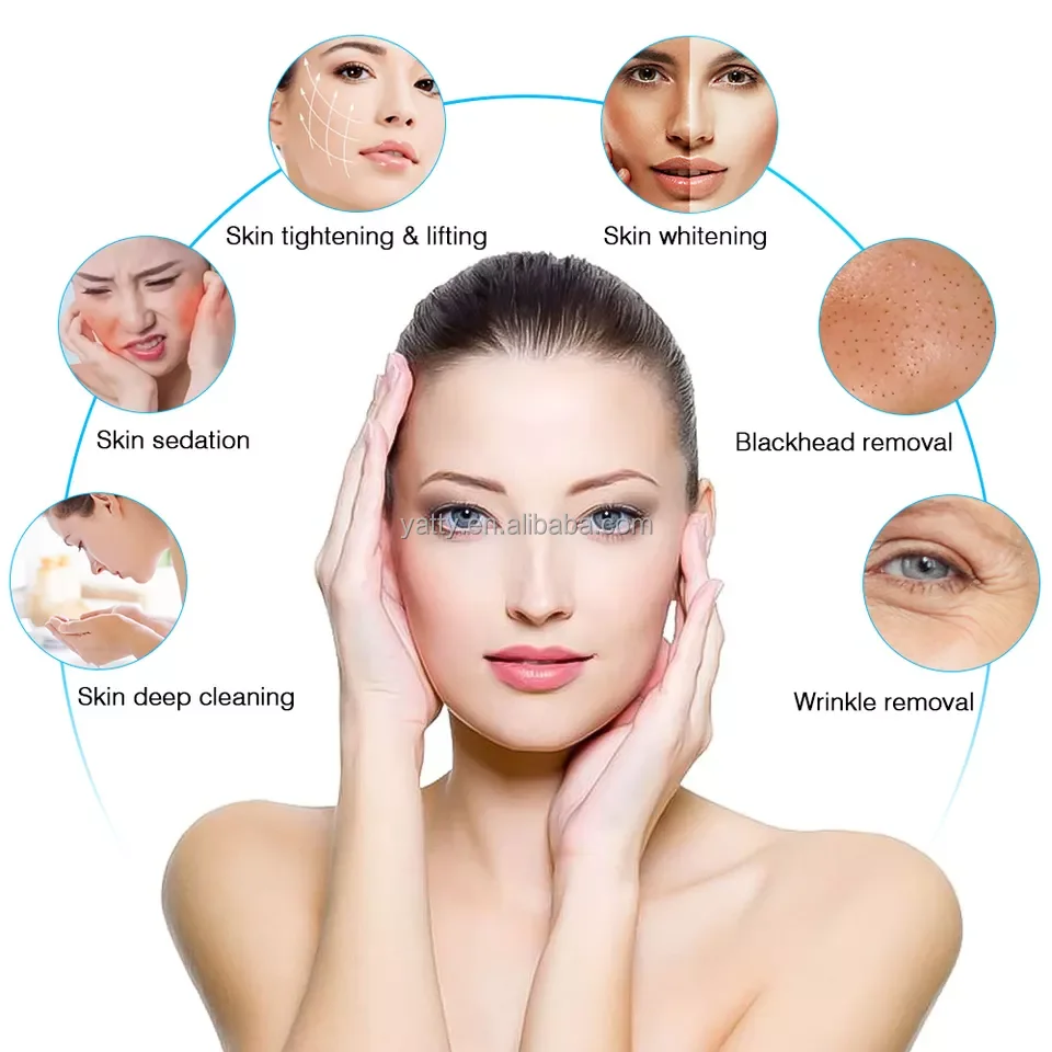 2024 Factory Price 6 in 1 Hydro Dermabrasion Radio Frequency Skin Tightening Machine Beauty Product Facial Care Device
