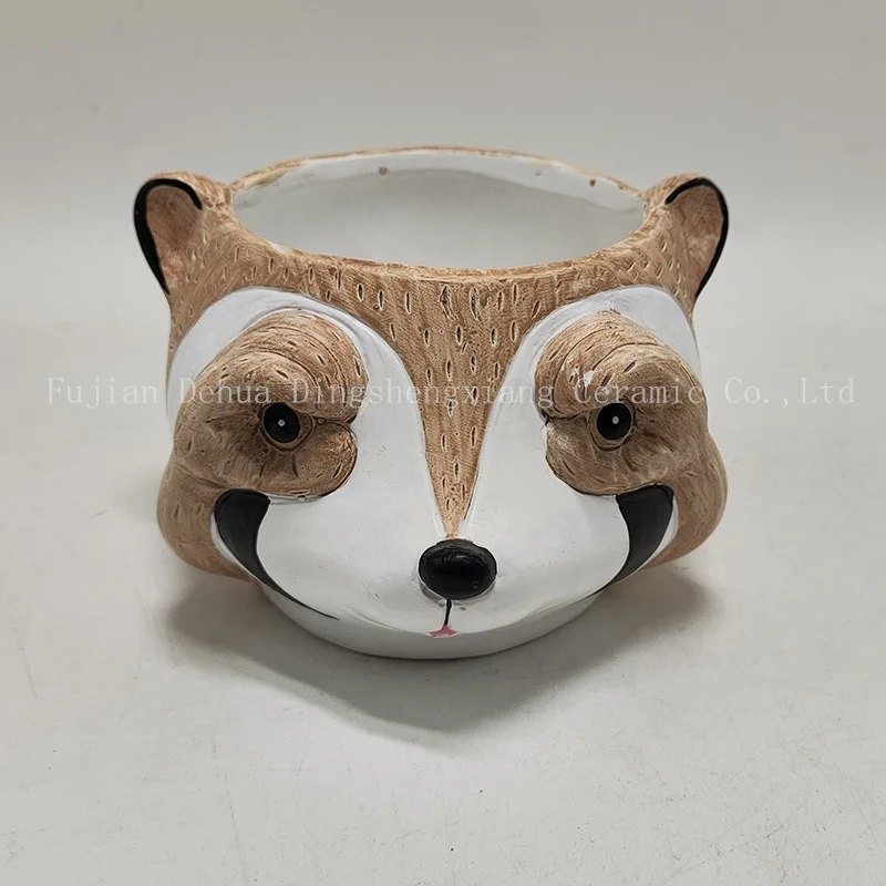 OEM Custom ceramic cute animal planters succulent pots frog shape flower pot