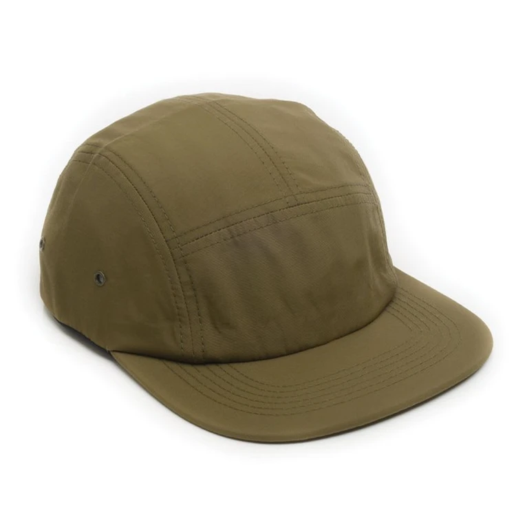 Custom Water proof Logo Nylon Caps 5 panel Nylon Camp Hats