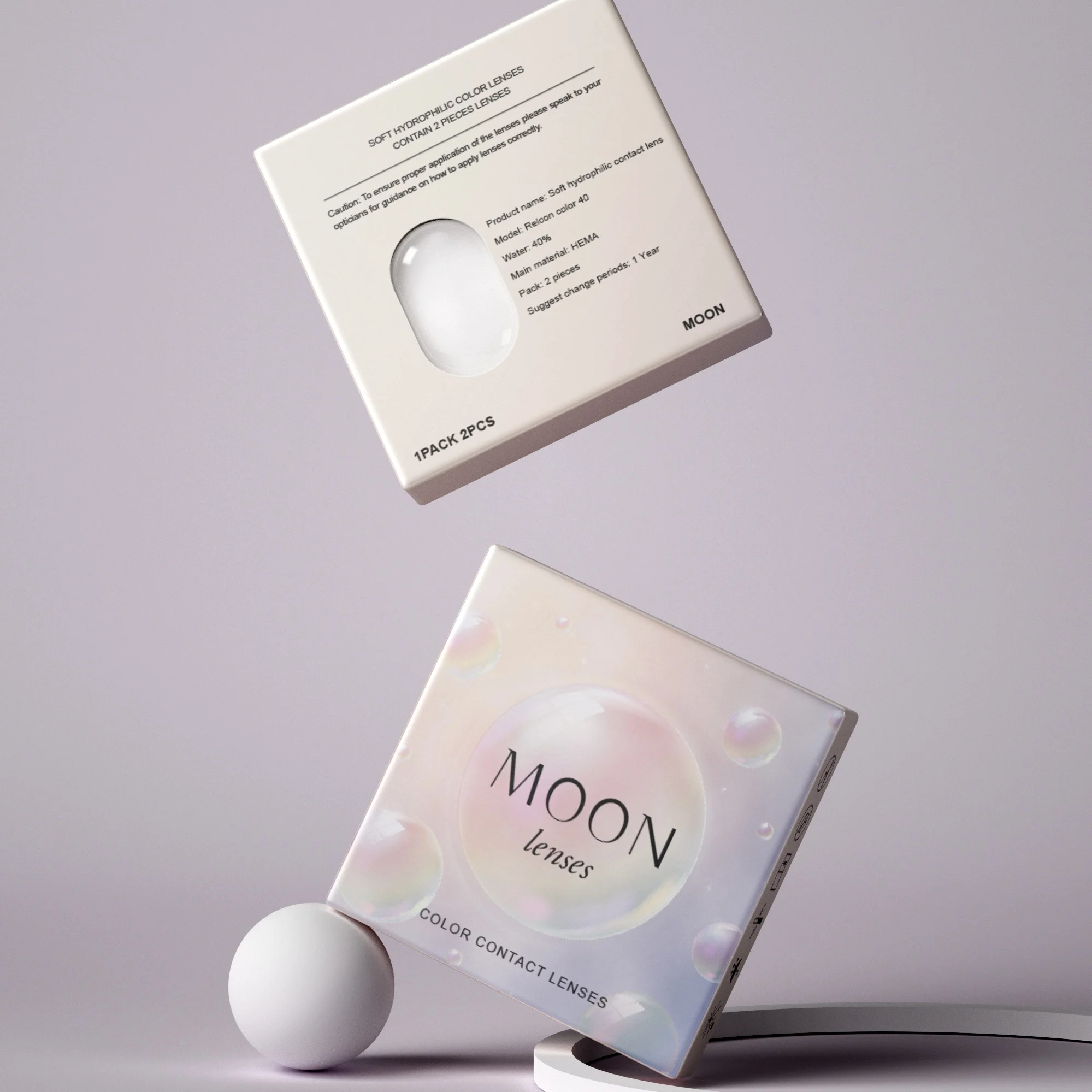 transparent contact lens customizable paper box packaging labels lenses packaging for Contact Lenses