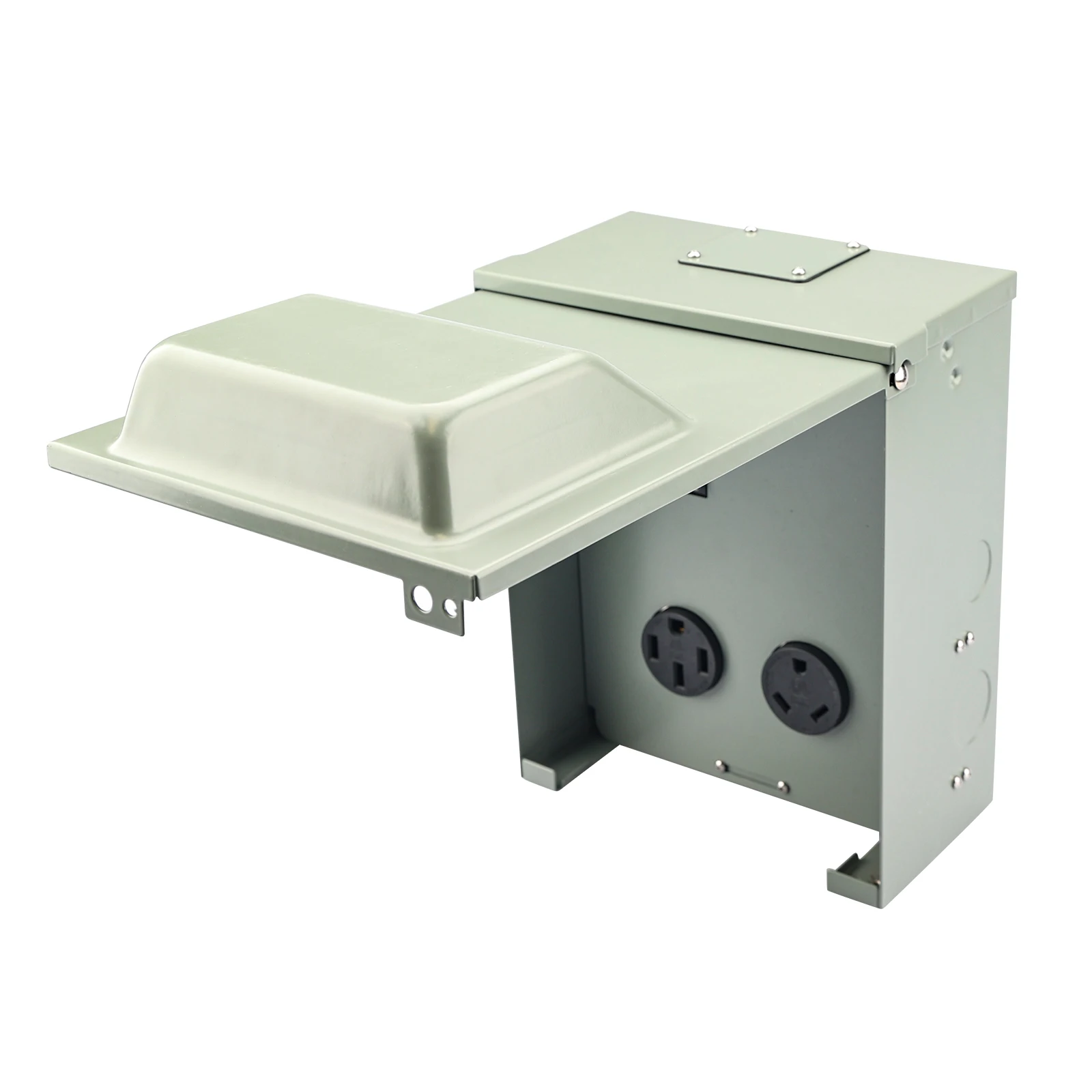 RV Power Outlet Panel 30A+50A with 30A+50A Circuit Breaker NEMA TT-30R + NEMA 14-50R Circuit Protected RV Power Outlet Panel