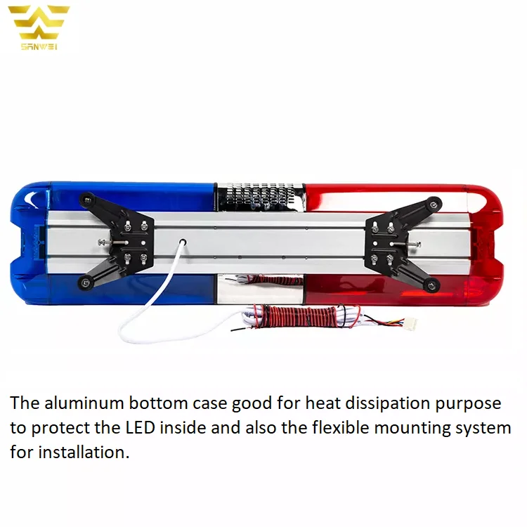 Automobile lighting system 12V red blue Emergency Warning Ambulance revolving light bar with siren speaker microphone