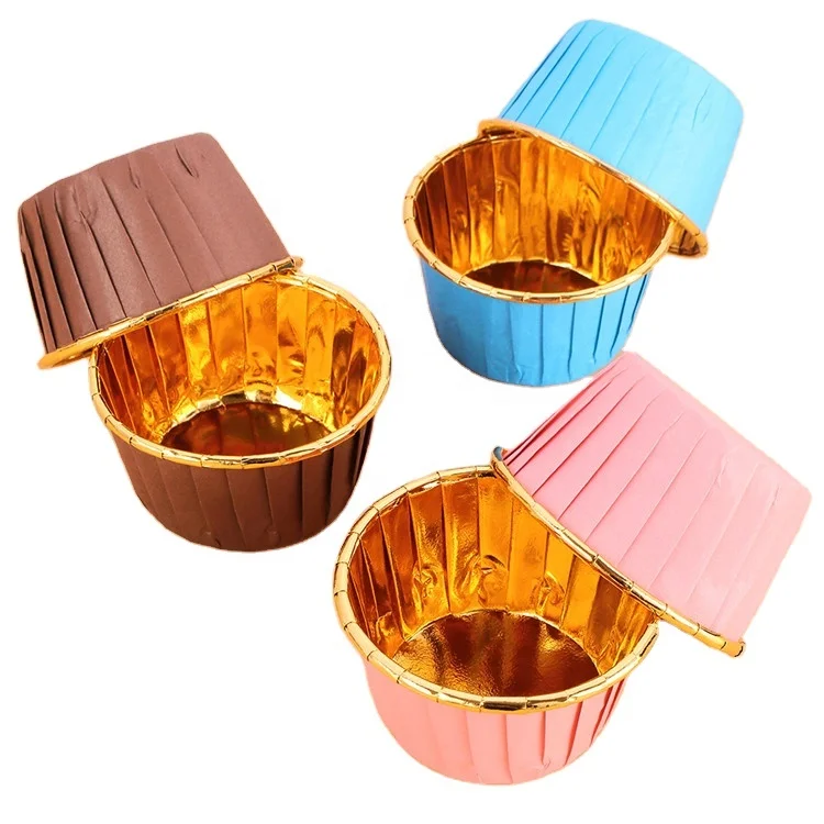 
New 50 Pcs/set Cupcake Paper Cups Muffin Cupcake Liner Wrapper Cake Baking Mold Tools Tray Case for Party Wedding 