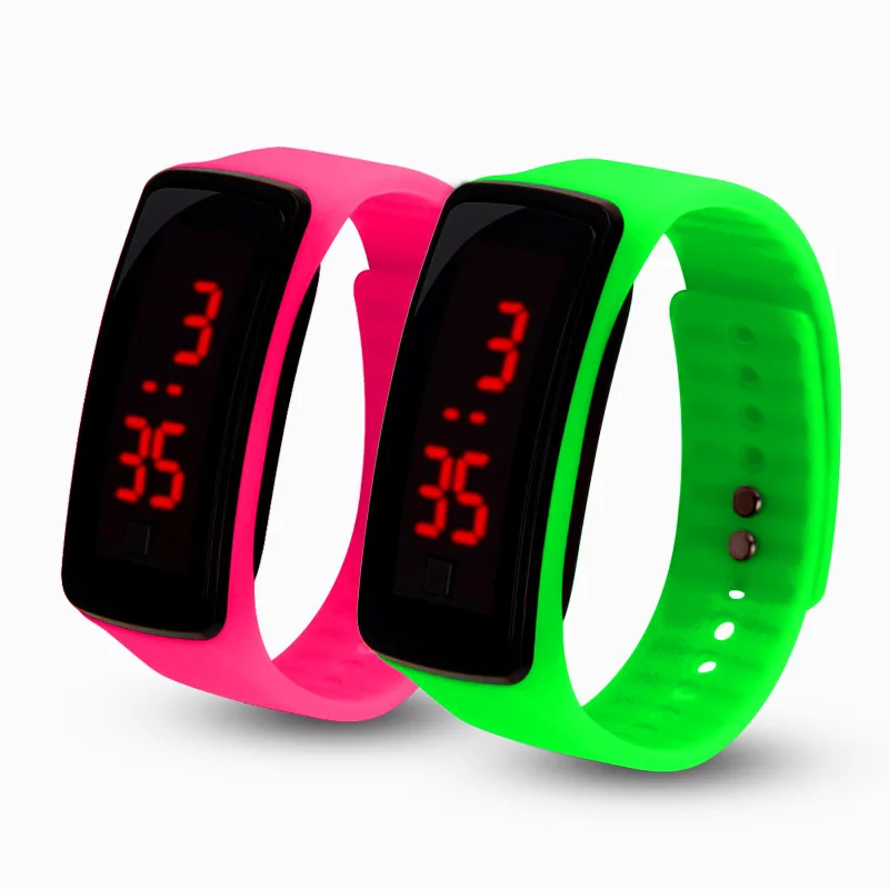 wholesale custom your brand colorful silicone sports cheap LED electronic Children Digital Watch