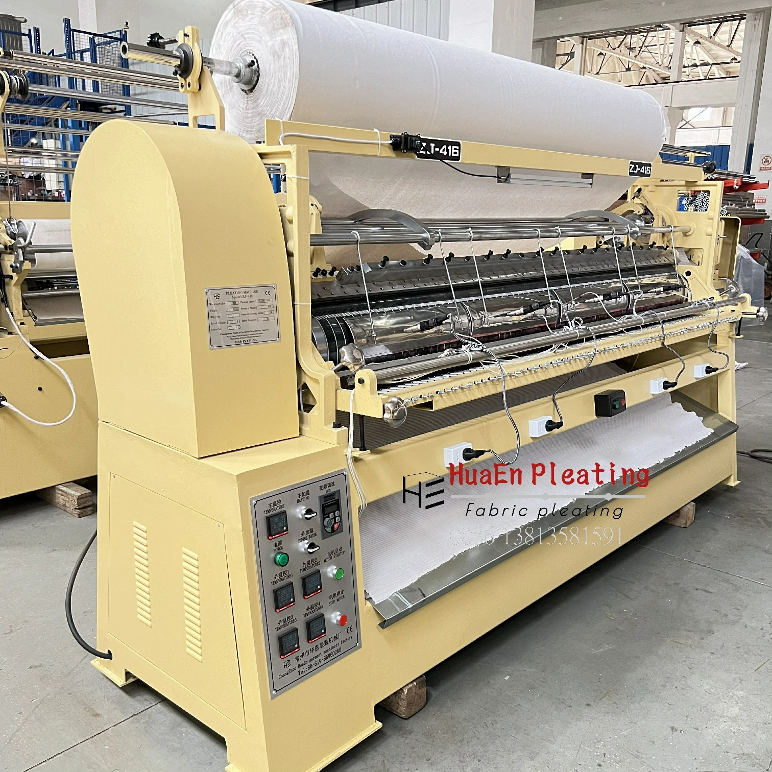 Manufacturer HuaEn Pleating machine for pleating fabrics on scarf skirt dress trousers hijabs,abayas,scarfs,kaftans,stoles