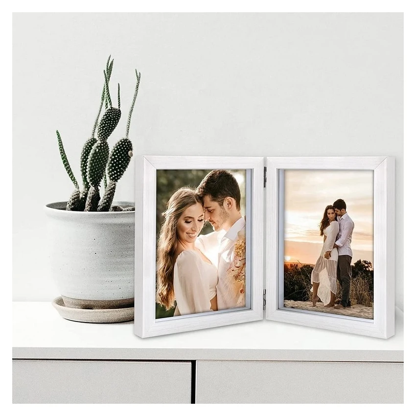 Wall Hanging or table Top Picture Frame Hinged Frame MDF Wood Photo Frames with Glass in good price