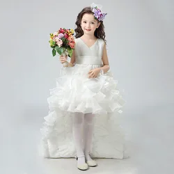 Lace Dress Woven Cotton Wholesale Princess Children Yellow Wedding Kids Dresses