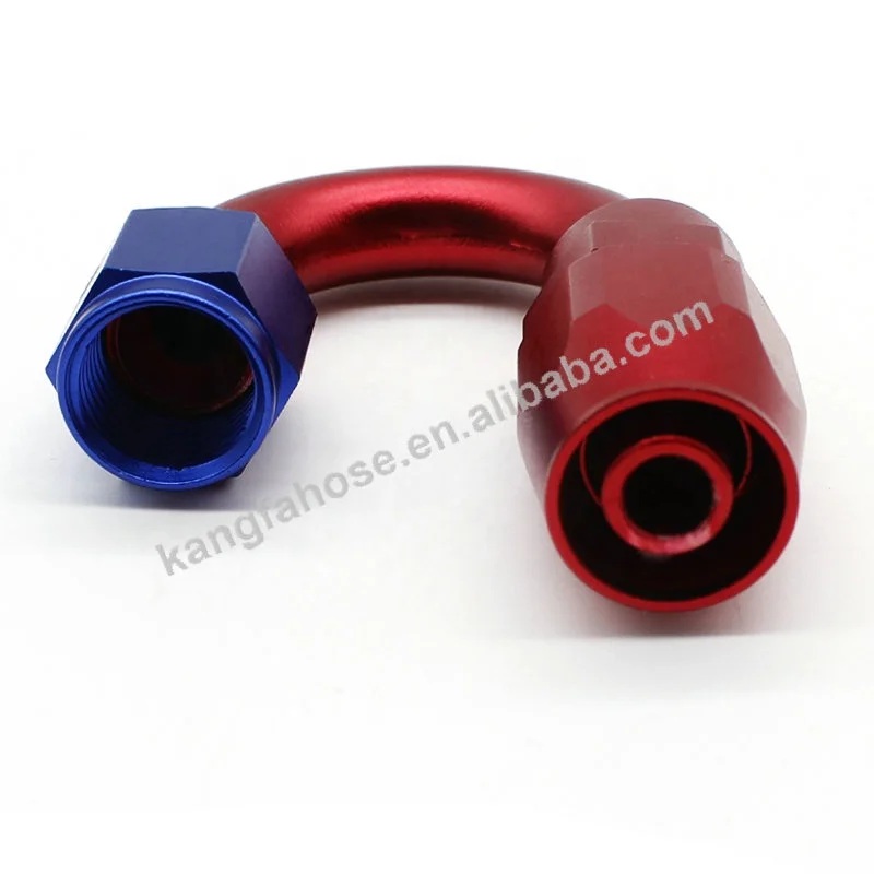 Aluminum Alloy AN4 AN6 AN8 AN10 AN12 180 Degree Swivel Fuel Hose End AN Fitting