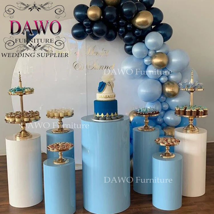 Wedding and party used  cylinder white acrylic  plinth stand
