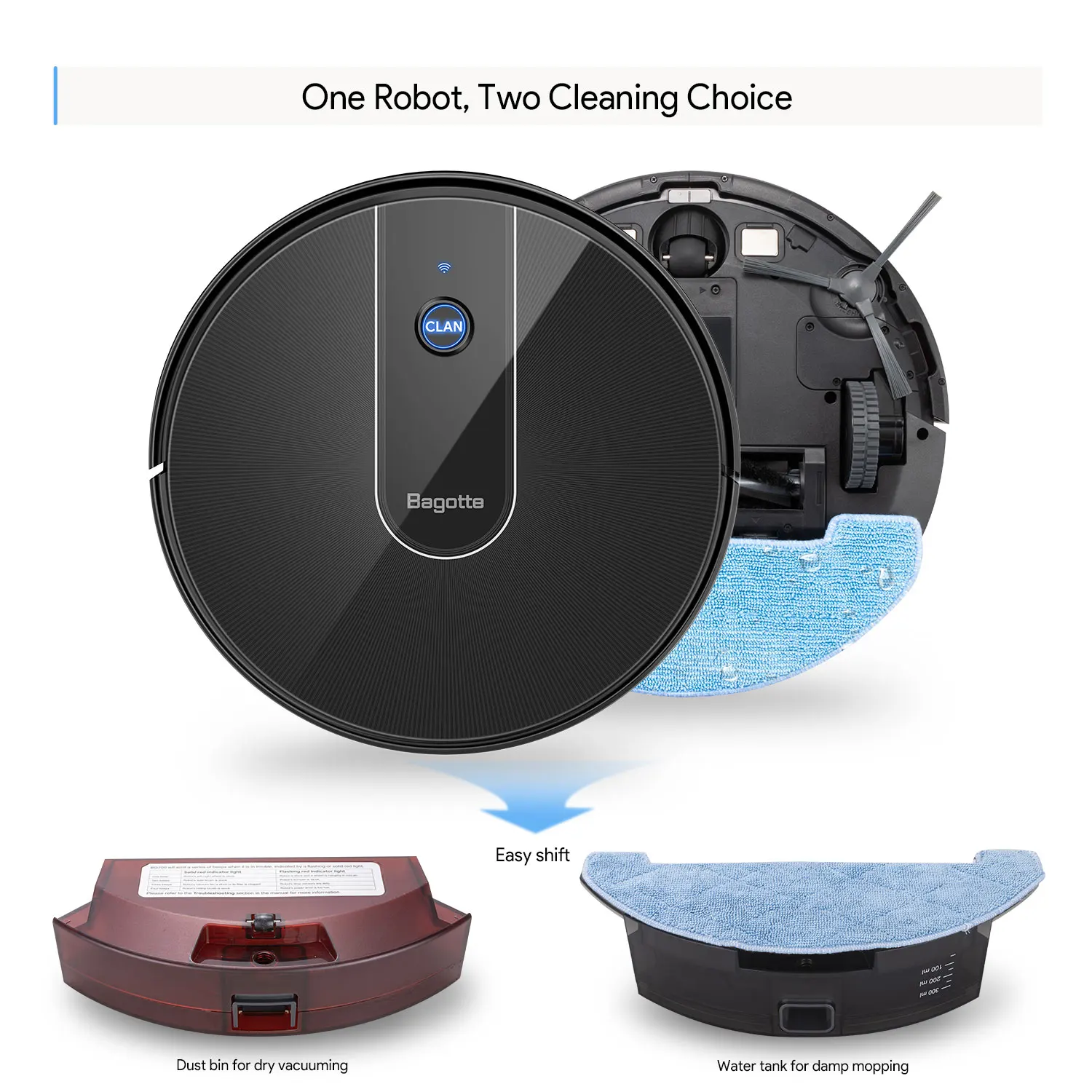 Bagotte Seebest Aspirateur Comparative Wash Broom Table Cleaning Hepa Auto Empty Robo Spot Cleaner Vacuum Aspirator Robot