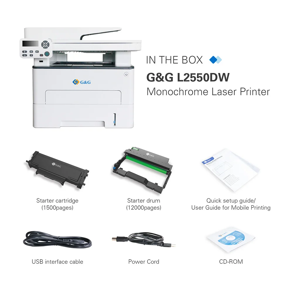 3 в 1 с дуплексным принтером G & L2050DW офисный все-в-одном принтер 33ppm MFP сеть Wi-Fi для копировального принтера
