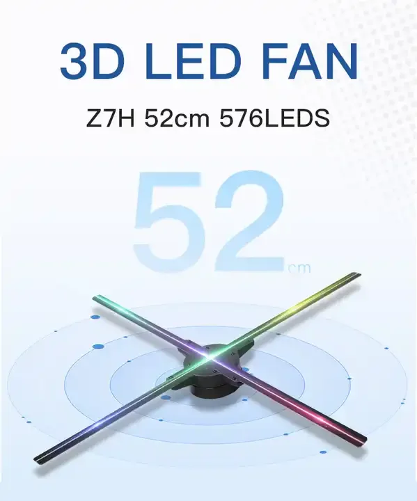 52cm 3D Hologram Fan Projector Holographic Advertising Machine LED Projection Fan