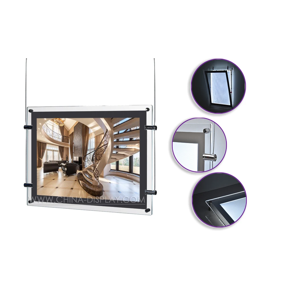 High quality acrylic board illuminated signs shop restaurant decorative light boxes real estate led window display light box