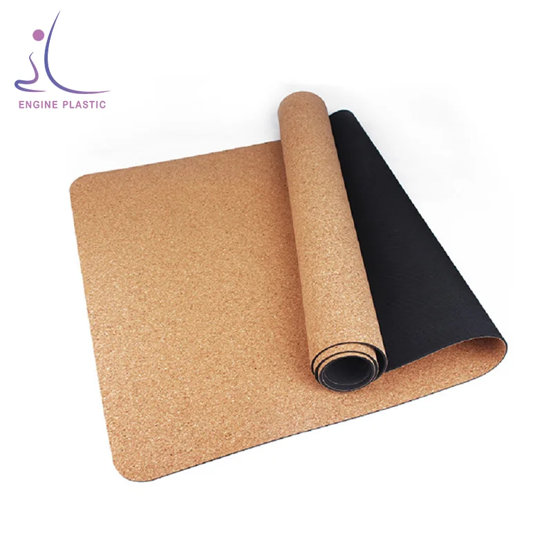 Custom logo print eco friendly yoga mat rubber combine cork yoga mat
