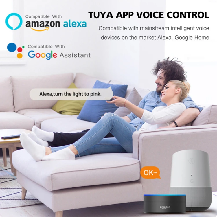 Хит продаж декоративная лампа Tuya App с голосовым управлением умный светодиодный Rgb потолочный светильник Alexa Google
