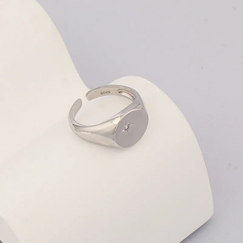 Wholesale Custom 925 Silver Rings Jewelry Women 18k Gold Plated Sterling Silver Star Ring