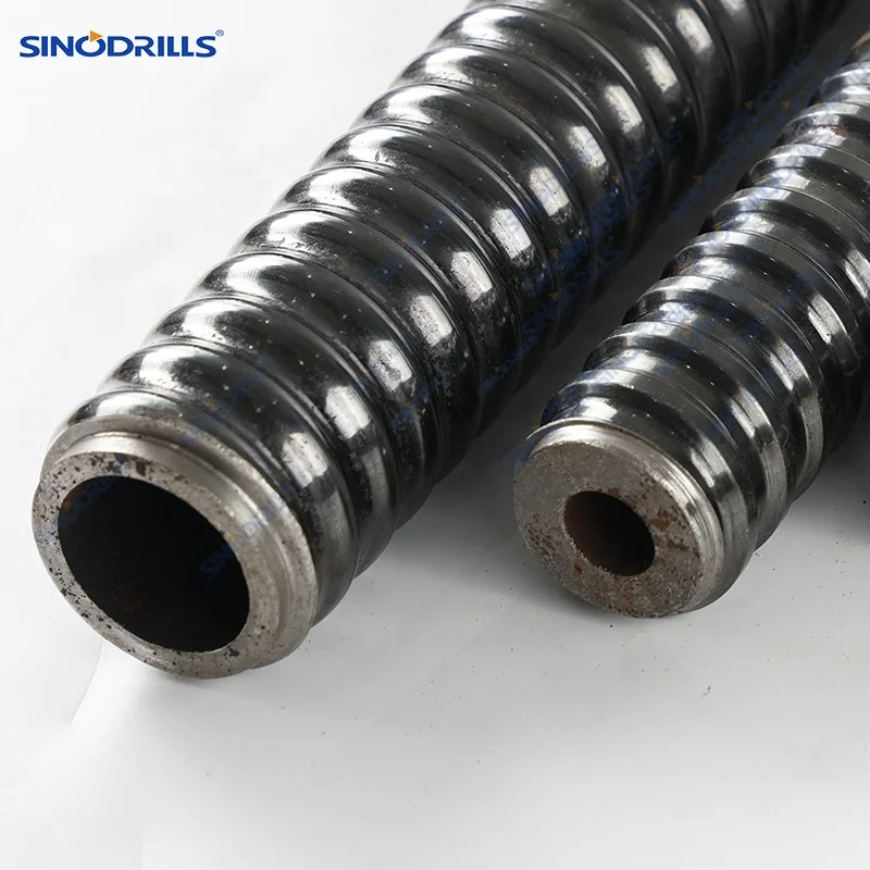 SINODRILLS Multi Function R38N 19mm R Thread Hollow Bar Self Drilling Anchor Bar Drill Rod Expansion Shell Rock Bolt