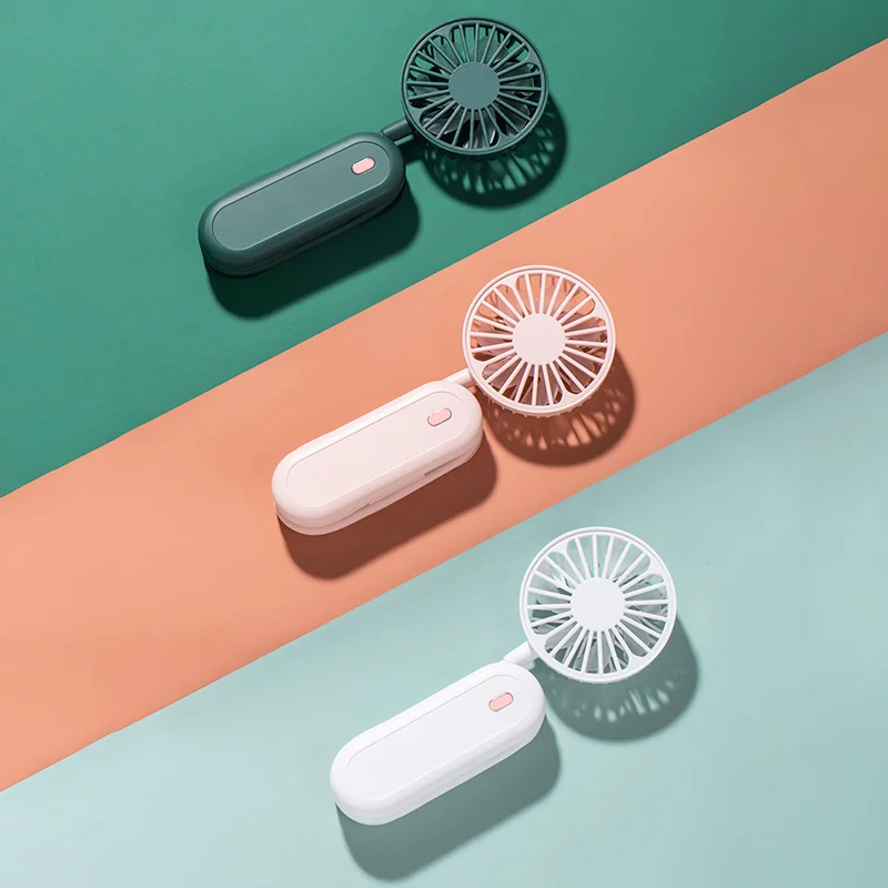 Summer Electric Handheld mini Small Hand Fans Students Folding Air Cooling Hanging Fan Outdoor Traveling Portable Fan