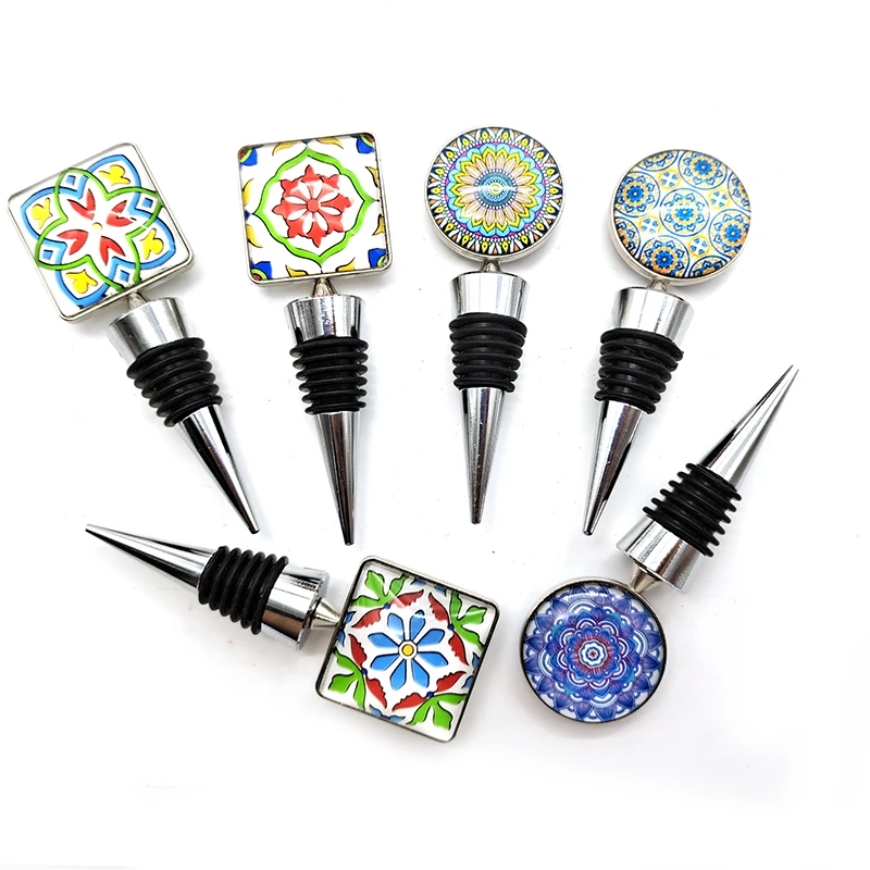 Многоразовые пробки для бутылок вина и напитков с дизайном мандалы