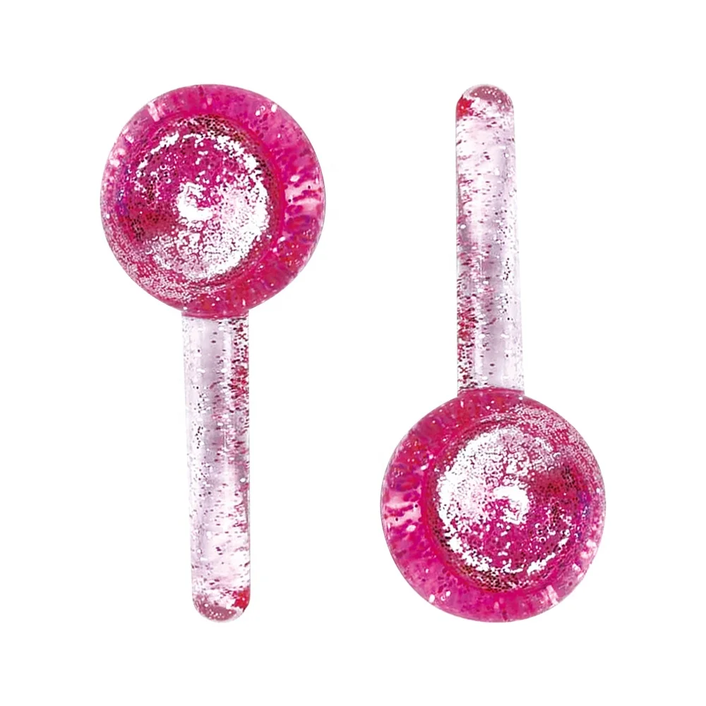 Facial Massage Ice Globes roller ice pack personal beauty glitter pink ice globes for tighten skin and reduce large pores