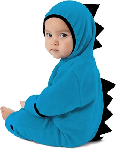RTS 2021 Cute Animal dinosaur New Fleece Outerwear Toddler baby boy baby girl romper