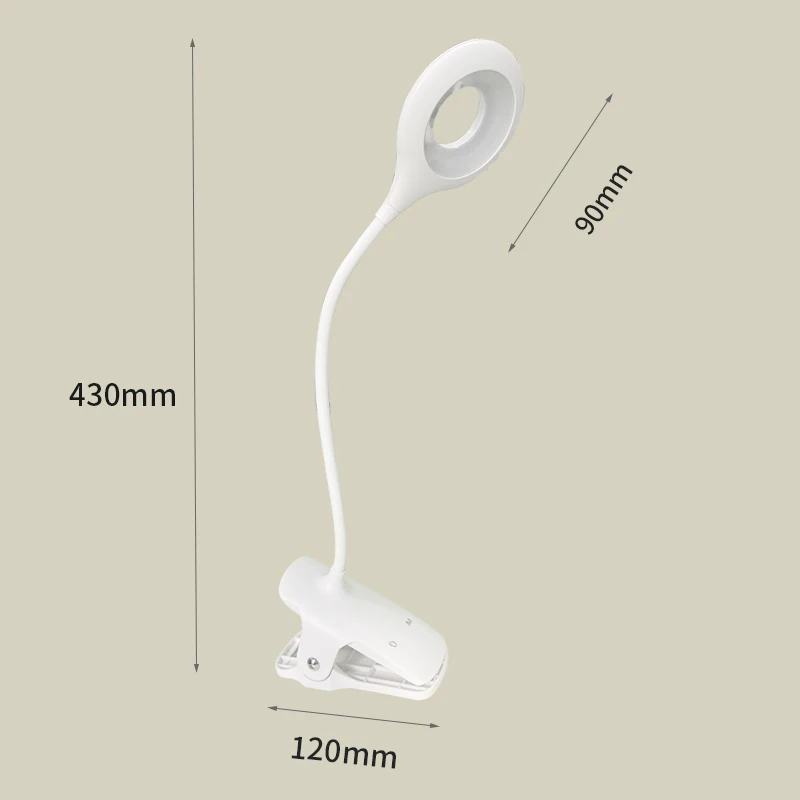 
 Rechargeable plastic reading book led lights flexible office desk lamp with clamp  
