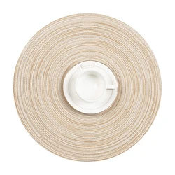 Round Placemats Braided Cotton Place Mats 15 inch for Kitchen Dining Table Holiday Party Round Placemats