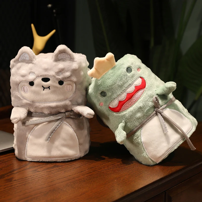 Cartoon animal baby blanket gift dinosaur roll blanket Foldable Pattern Carpet Soft Bath Towel For Baby Kids