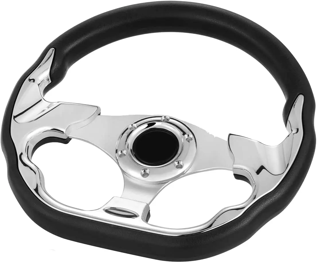 Golf car accessories Club car EZGO G29 Drive modified steering wheel racing wind Silver (14 inches)