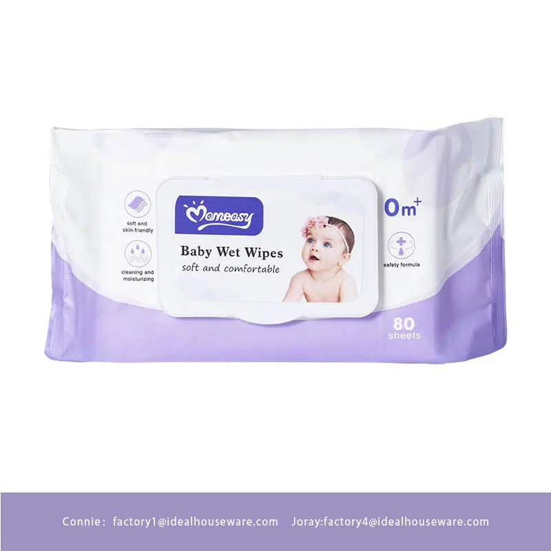 Custom  manufacturer disposable Baby Wipes wholesale 80 sheet Baby Wet Wipes Baby Cleaning Wet Wipes