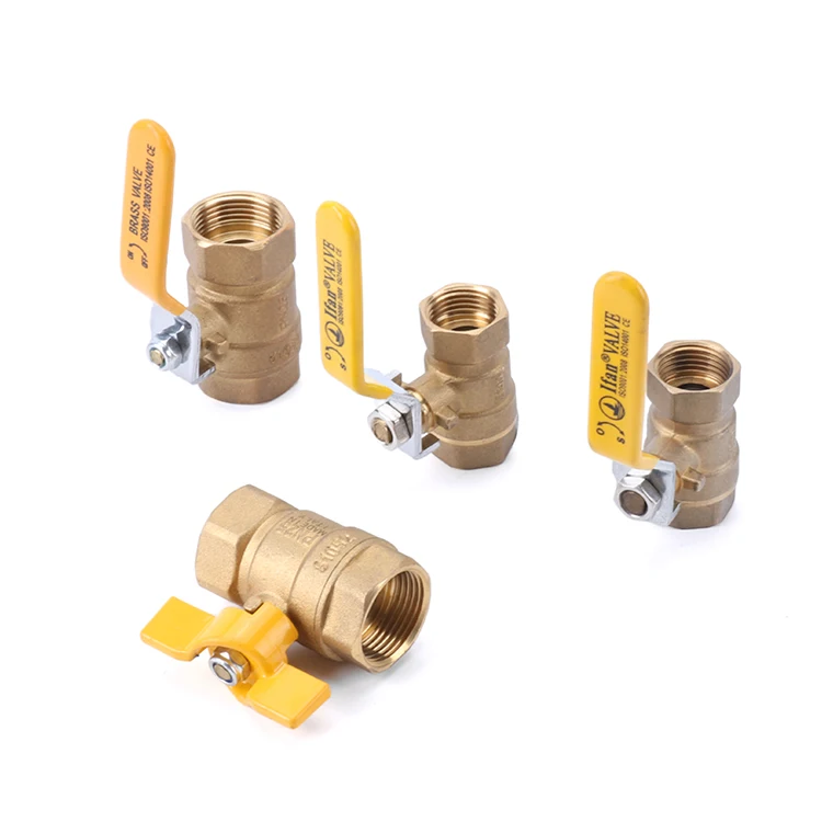Valves China Supplier Forged Brass Body Gas Valve Yellow Long Handle PN25 Brass Ball Valve In Stock Free Sample