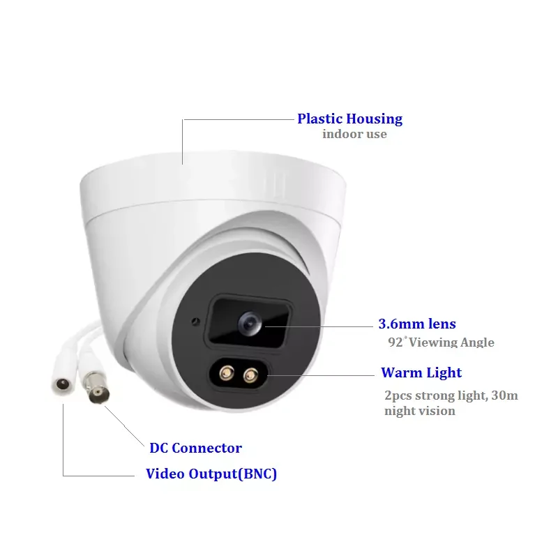 OEM 4 IN 1 AHD TVI CVI CVBS OSD Function CCTV Analog Camera 5MP Indoor Optional 2.8 3.6 12MM Lens Security AHD Dome Camera