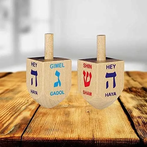 Customized Design Your Own Wooden Chanukah Dreidel, Unfinished Natural Wood Dreidels