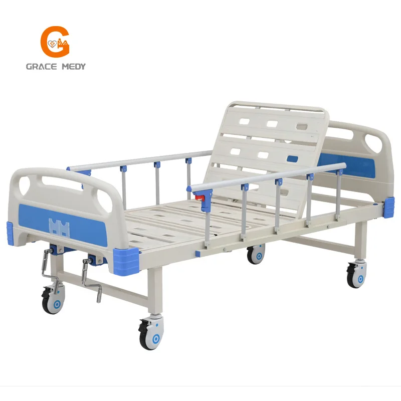 2-Function Manual Hospital Bed Accessories Plastic Adjustable Medical Bed for Home Care with 2 Crank Mechanisms