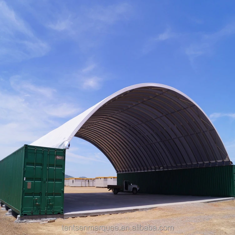 Новое поступление, 20 футов, 40 футов, 70 футов, тканевый контейнер, навес, купол, горячеоцинкованная сталь, г/м2, ПВХ крышка для хранения