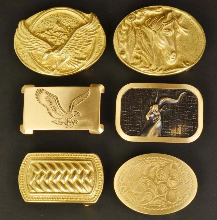 wholesale inner size 40mm customized solid brass Chinese dragon horse sheep animal western name plate belt buckle