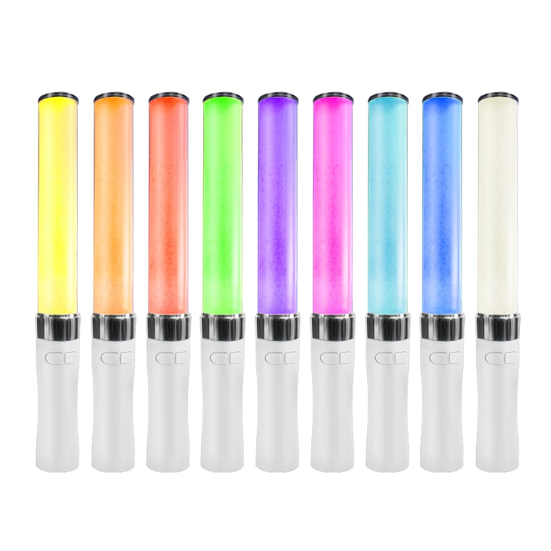 RICHSHINING 25*3.5cm LED Light Stick 15 Colors Glowing Wands in Japan Concerts for Party Halloween for Kpop Fans Club White 55g