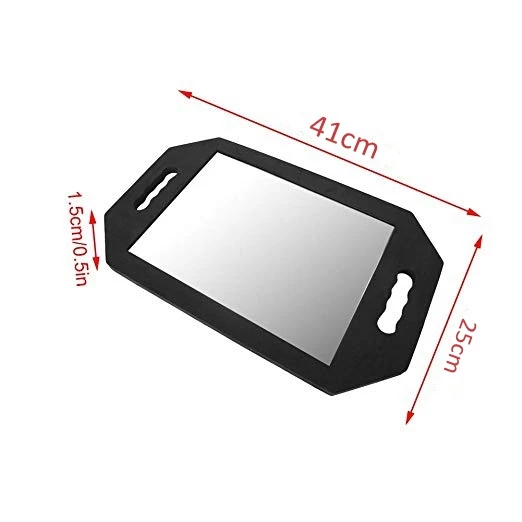 Hair Salon Equipment Accessories Rectangular EVA Black Double Handle Beauty Hairdressing Foam Mirror For Barbershop