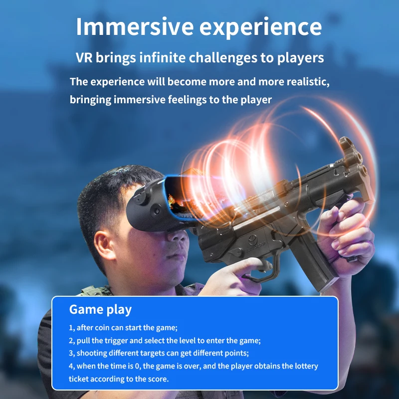 Hot sale VR simulator arcade game machine bill acceptor coin operated video games for adults entertainment shooting game machine