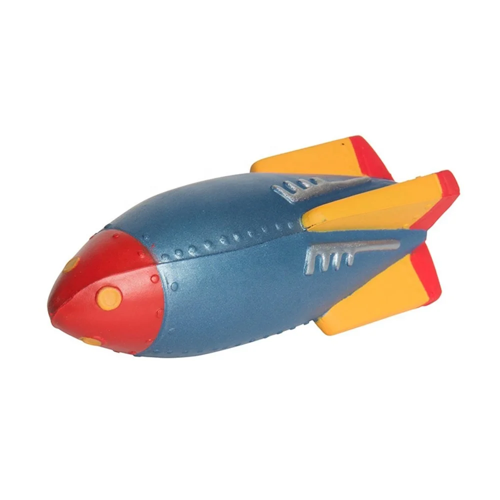 Hot Sale Promotional Gift PU Foam Rocket shaped Anti Stress Reliever Soft Squishy Relief Toy Ball