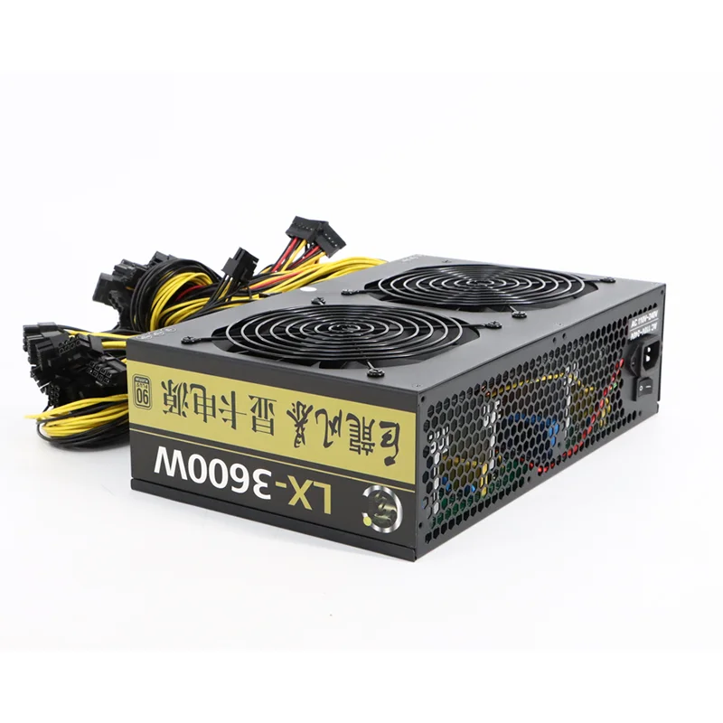 Сервер 3600W блок питания ATX 12V компьютерный 14 см вентилятор охлаждения полный модульный для 8 12 GPU