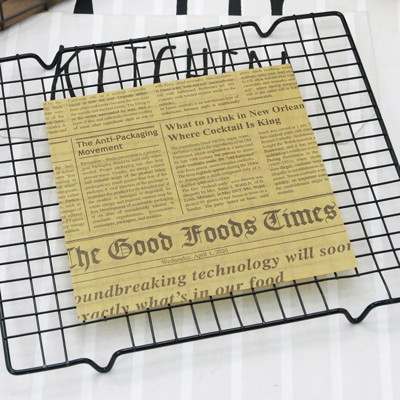 Popular Custom Design Food Tray Brown Baking Paper Silicone Printed Parchment Paper For Baking