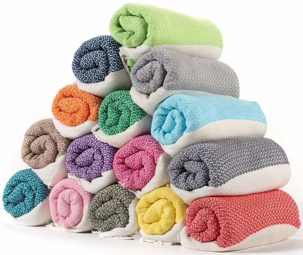 Wholesale Ali Multi-Purpose Yarn Dyed Cotton Turkish Bath Beach Hammam Towel Peshtemal Blanket
