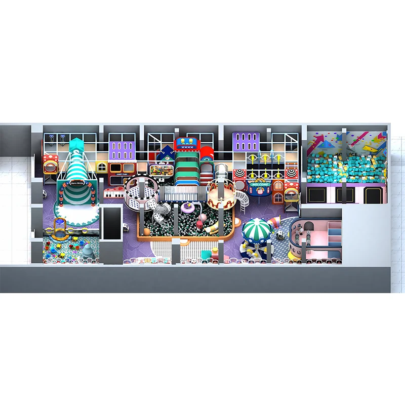 Professional Design Free Jump Colorful Children Soft Play Indoor Playground Equipment And Indoor Trampoline Park With Big Slides
